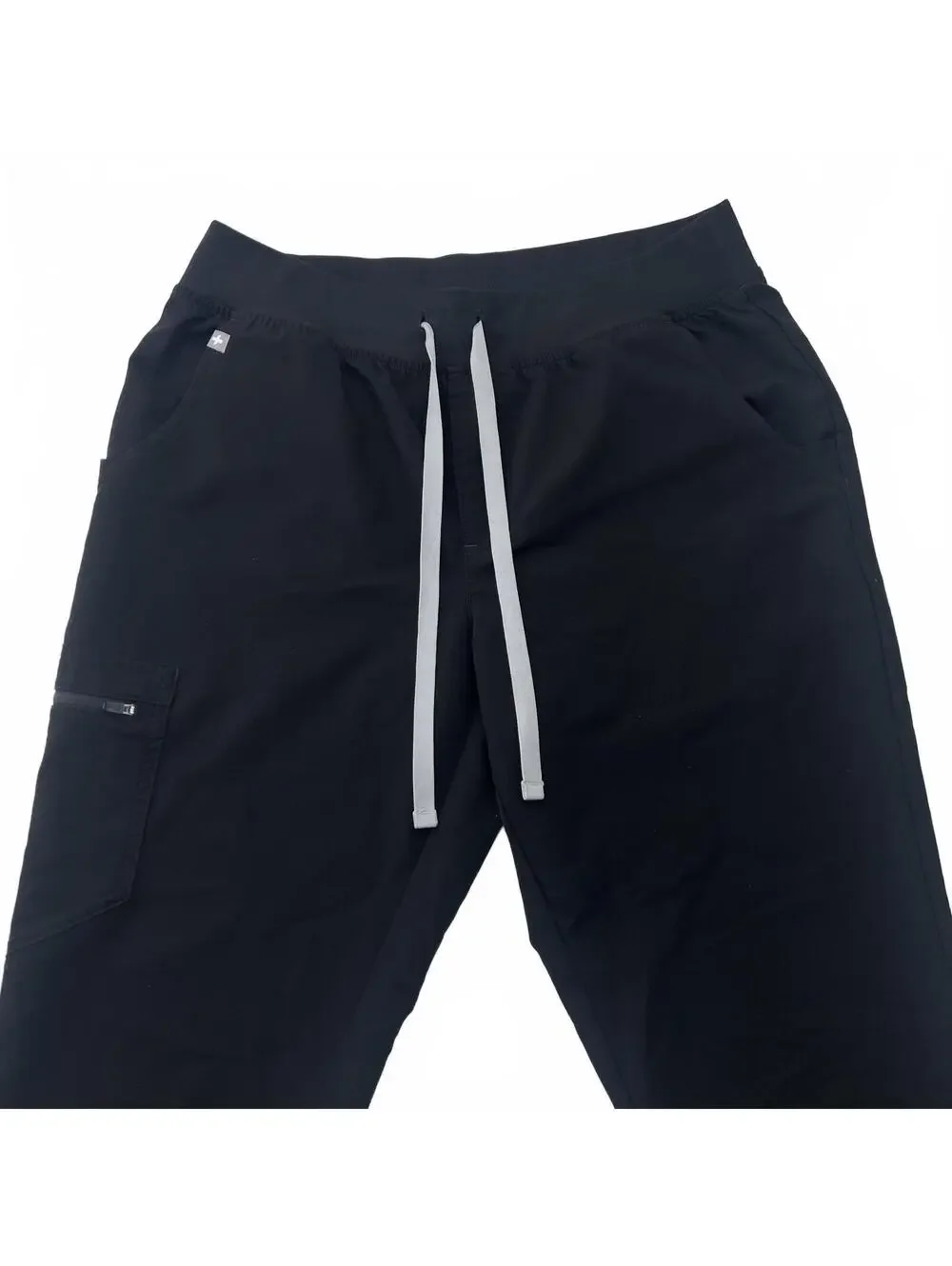 FIGS Zamora Jogger Scrub Pants Women's M/P Medium Petite Black Gray Drawstring - Picture 1 of 8